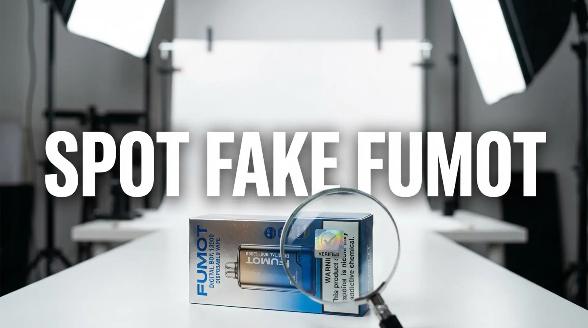 Close up of Fumot Digital Box 12000 security sticker verification