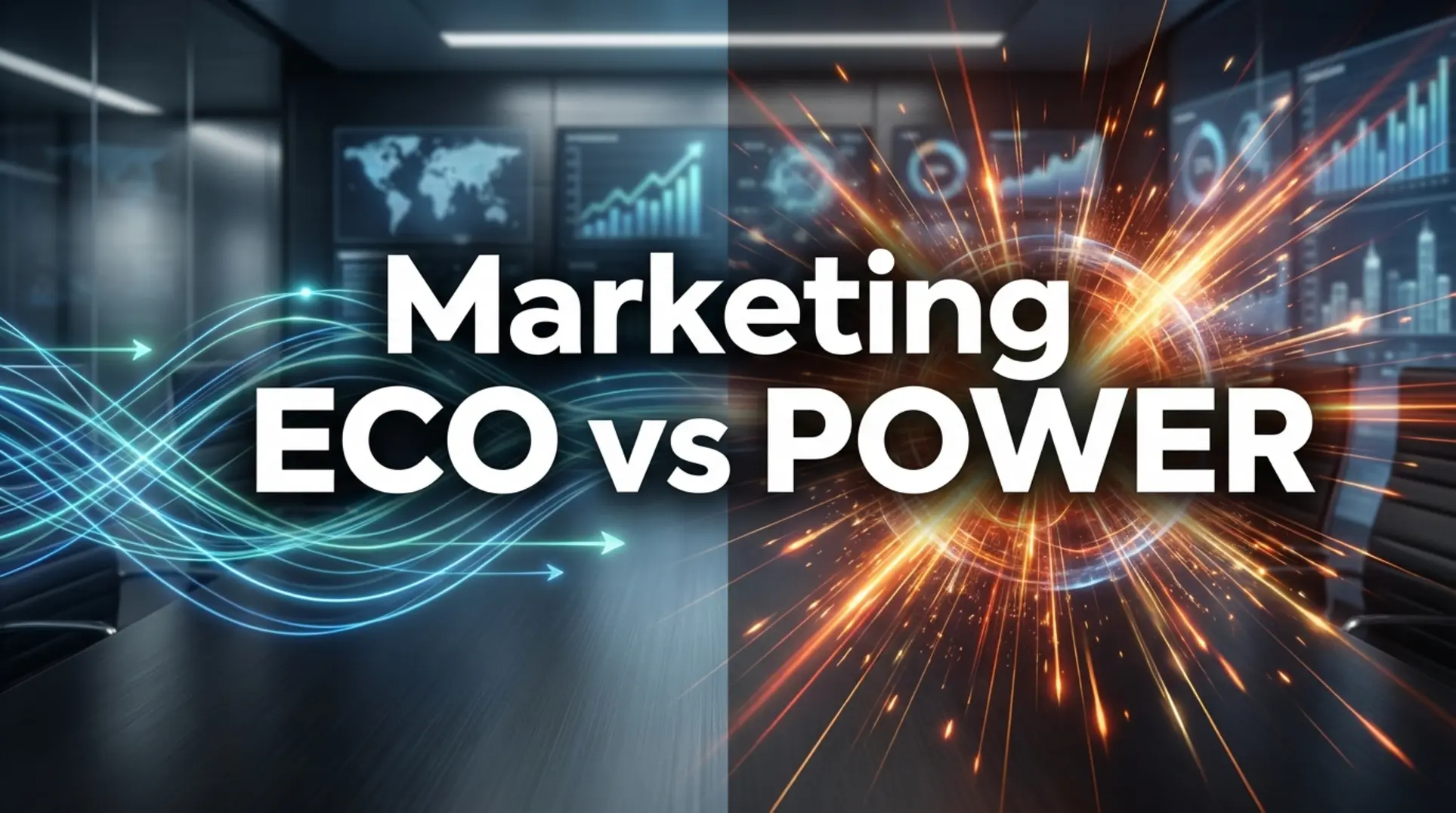 Split-screen graphic for marketing ECO vs POWER modes on the Vozol Star 20000 vape.