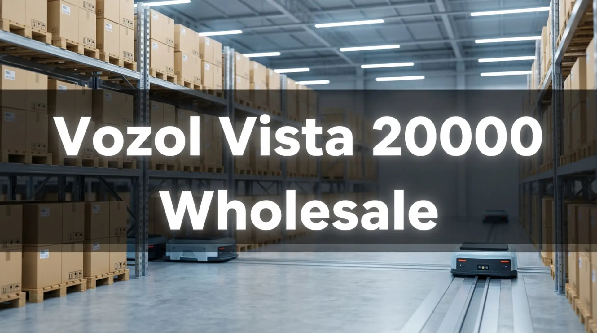 Vozol Vista 20000 wholesale inventory stacked in modern warehouse for US shipping.